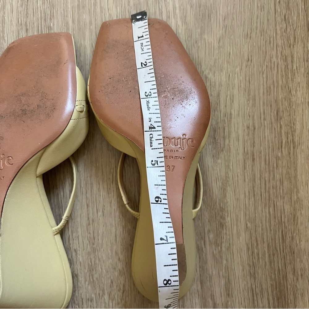 Rouje Paris Eve Wedge Mules Nappa Butter Yellow Size 37 - Picture 16 of 16